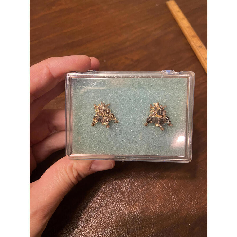 Vintage Moon Landing Men's Lunar Module Cufflinks in Gold Tone